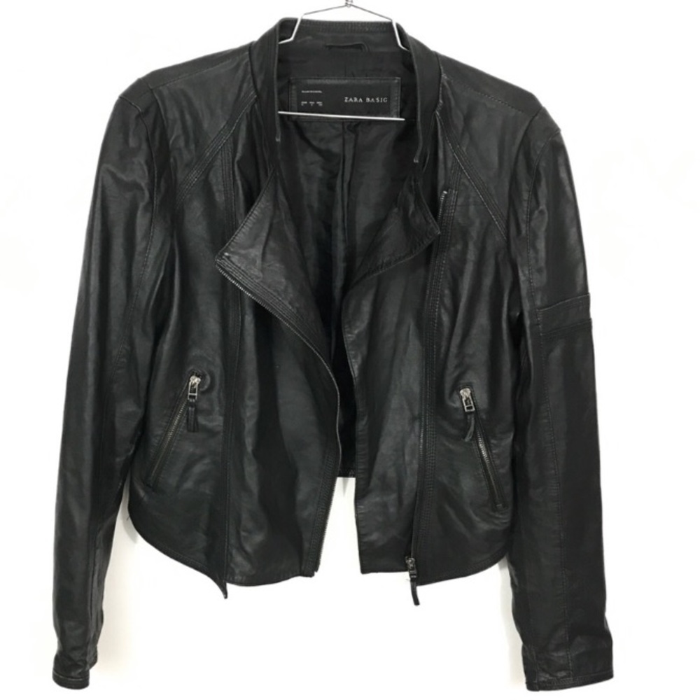 Women’s black leather jacket